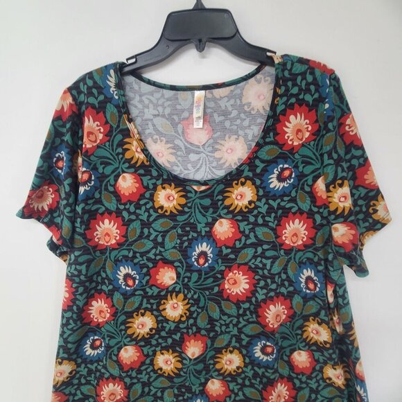 LulaRoe Women's Short Sleeve Knit Pullover Top Multi Colore Floral Size 3X - Picture 3 of 6